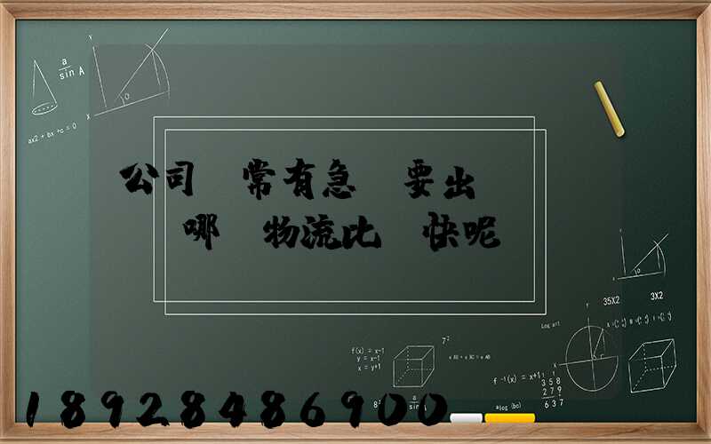 公司經常有急貨要出，請問哪個物流比較快呢？